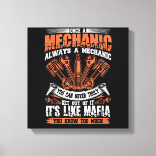 Impressão Em Tela Camiseta Divertida de Artesão Uma Vez um Mecânico 