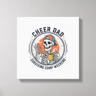Impressão Em Tela Camiseta Esqueleto Fim de Semana de Comp Cheer Pai