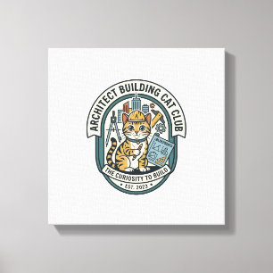 Impressão Em Tela Camiseta Gráfica de Gato de Construção de Arquitet