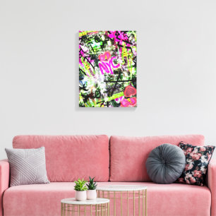 Impressão Em Tela Camiseta NYC Graffiti Nova York foto