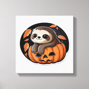 Impressão Em Tela Camiseta Oversized adesivo de Halloween de preguiç