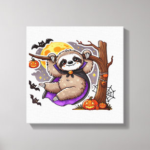 Impressão Em Tela Camiseta Oversized Sloth Halloween Chill Thrills