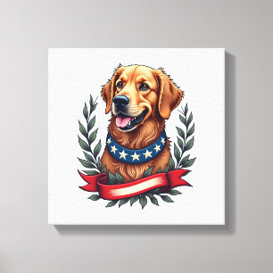 Impressão Em Tela Camiseta Patriótica de Arte Americana com Golden R