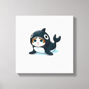 Impressão Em Tela Camiseta sem Mangas de Gato com Fantasia de Orca