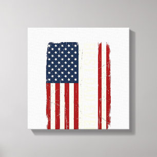 Impressão Em Tela Camiseta Vetorial Vintage Bandeira Americana Melho
