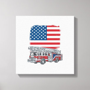 Impressão Em Tela Camiseta Vintage Bandeira Americana Caminhão de Bo