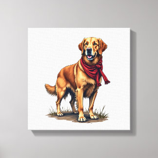 Impressão Em Tela Camiseta Vintage do Retriever Dourado de Caça Patr