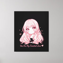 Impressão Em Tela Camisola de anime fofa do Dia dos Namorados
