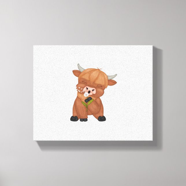 Impressão Em Tela Camisola de vaca e Dandelion Puff Clássica (Frente)