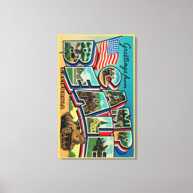 Impressão Em Tela Camp Beale, Califórnia - Cenas com Letras Grandes (Frente)