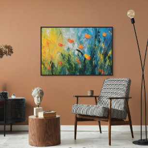 Impressão Em Tela Campainhas - Prado Floral Abstrato em Movimento