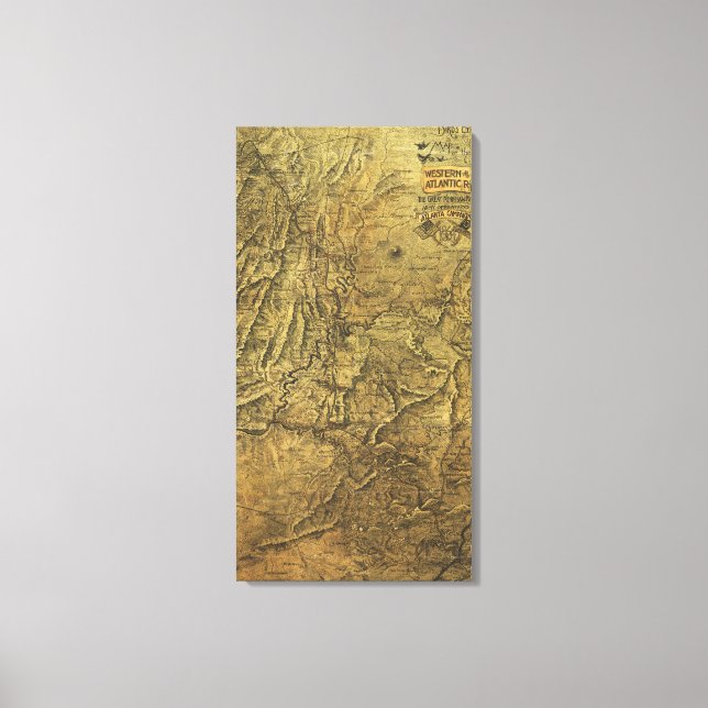 Impressão Em Tela Campanha Atlanta - Mapa Panorâmico da Guerra Civil (Frente)