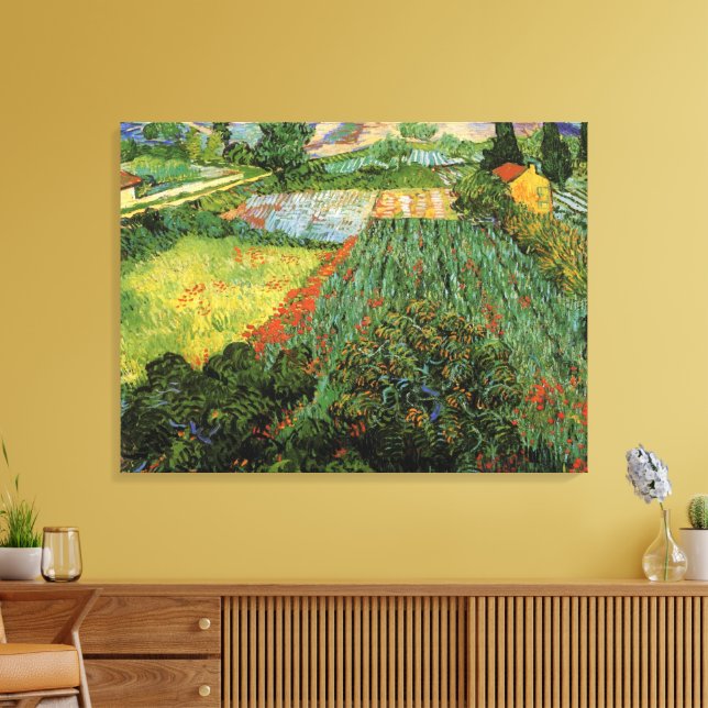 Impressão Em Tela Campo com Poppies por Vincent van Gogh (Insitu(Sala de estar))