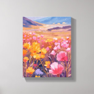 Impressão Em Tela Campo de Flores Silvestres Pintura de Paisagem F