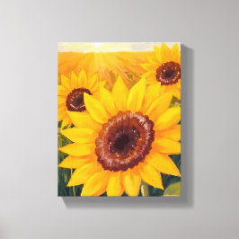 Impressão Em Tela Campo de Girassóis | Aquarela Floral Amarela Pinta