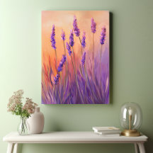 Campo de Lavanda em Aquarela
