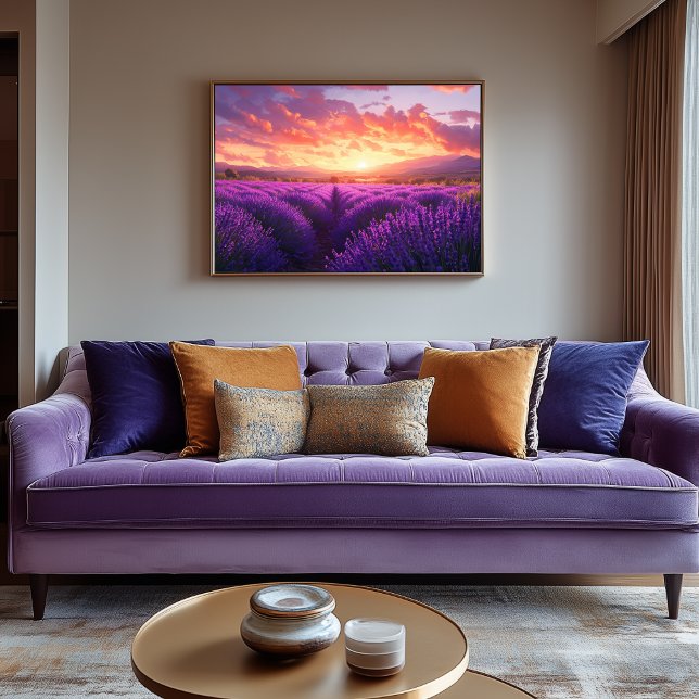 Impressão Em Tela Campo de lavanda na Provença (Lavender Field Artwork)