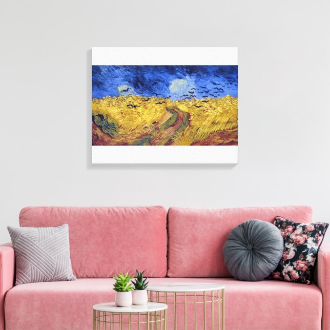 Impressão Em Tela Campo de rodas com corvos | Van Gogh | (Insitu(Sala de estar))
