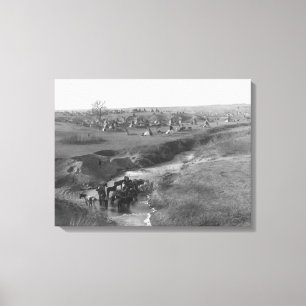 Impressão Em Tela Campo índio Lakota na argila branca