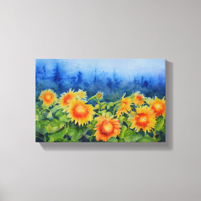 Impressão Em Tela Campos de girassol (Frente)