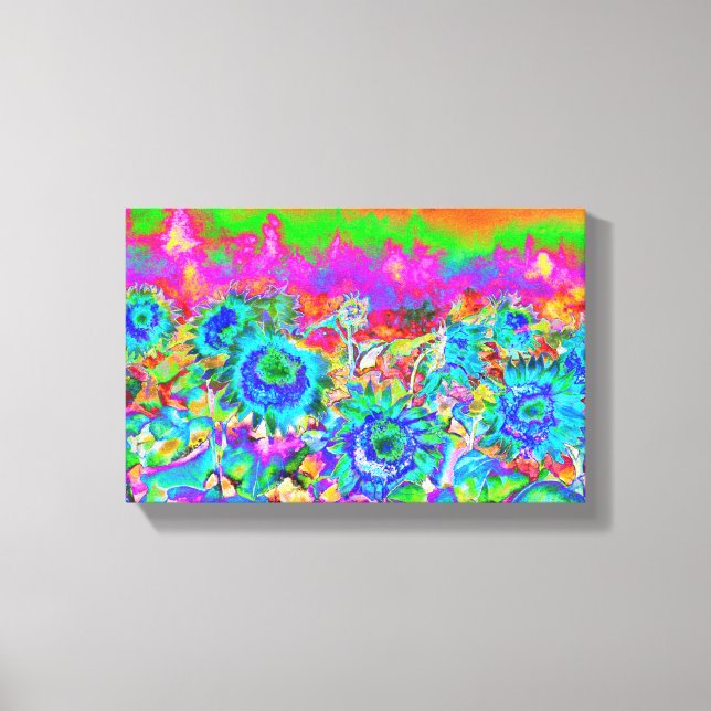 Impressão Em Tela Campos de girassol - azul (Frente)