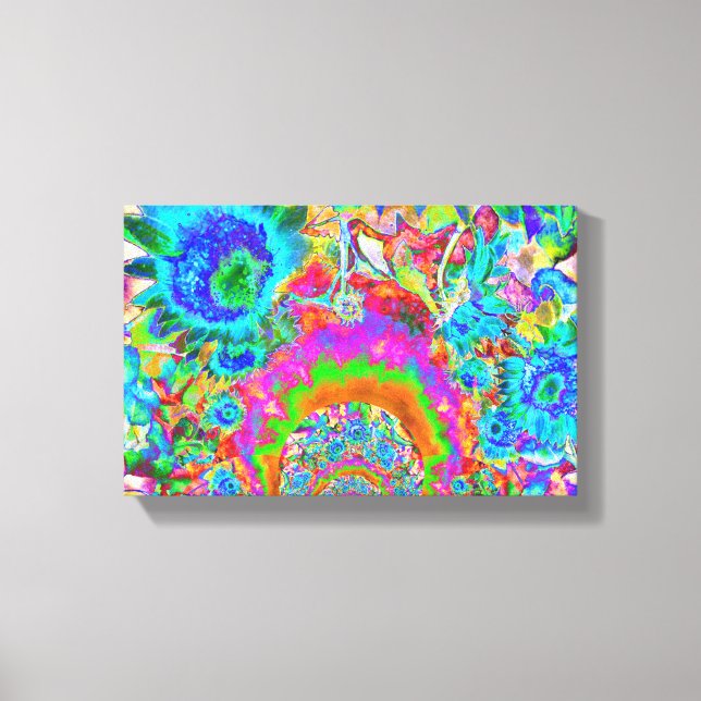 Impressão Em Tela Campos de girassol para sempre - azul (Frente)