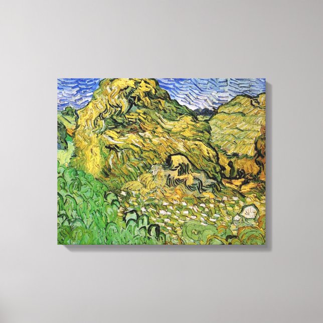 Impressão Em Tela Campos de trigo com palheiros, Vincent van Gogh. B (Frente)