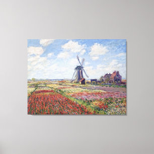 Impressão Em Tela Campos de Tulip, por Claude Monet