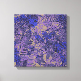 Impressão Em Tela Camuflagem contra a flor azul