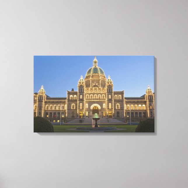 Impressão Em Tela Canadá, BC, Victoria, Edifício do Legislativo da B (Frente)