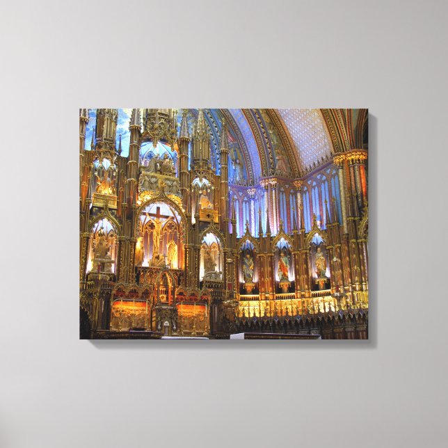 Impressão Em Tela Canadá, Quebec, Montreal. Interior de Notre (Frente)