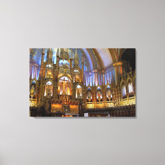 Impressão Em Tela Canadá, Quebec, Montreal. Interior de Notre (Frente)