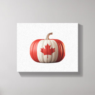 Impressão Em Tela Canadiano Flag Pumpkin Maple Leaf Thankplaying Ove