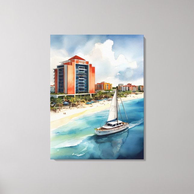 Impressão Em Tela Cancelar arte de aquarela (Frente)