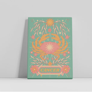 Impressão Em Tela Cancer Celestial Zodiac Pastel Sonha Artes de Pare