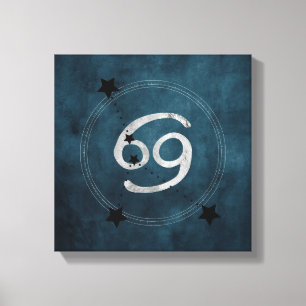 Impressão Em Tela Cancer da constelação de zodíaco prateado do ca