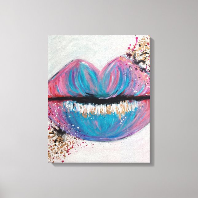 Impressão Em Tela Candy Kiss Lábios Art (Frente)