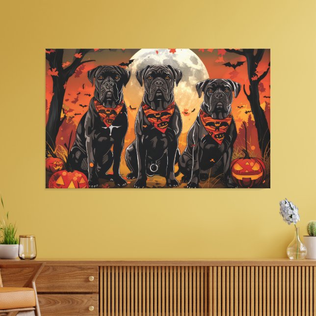Impressão Em Tela Cane Corso Halloween Spooky (Insitu(Sala de estar))