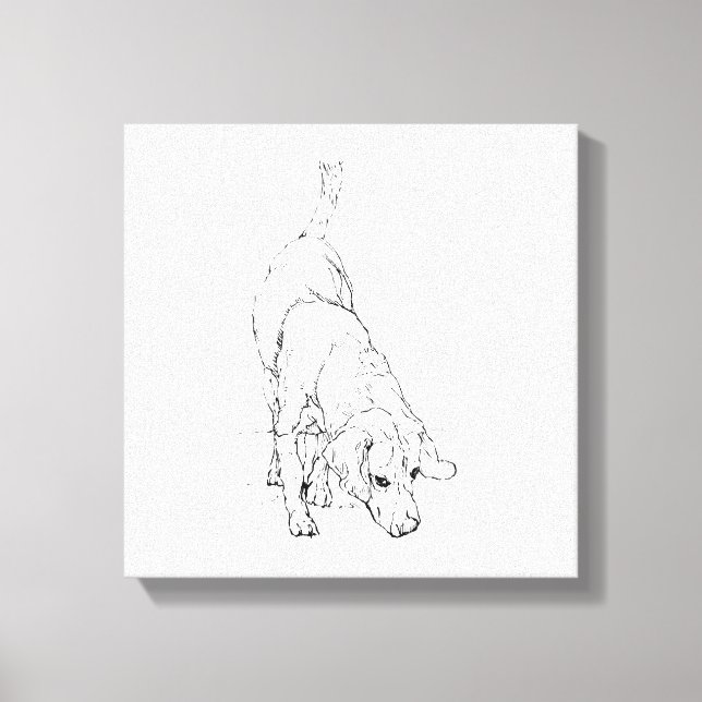 Impressão Em Tela Caneca Beagle – Cachorro Desenhado à Mão com Tinta (Frente)