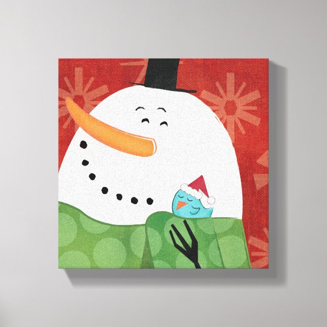 Impressão Em Tela Caneca de Natal Azul com Cacau Escuro (Frente)