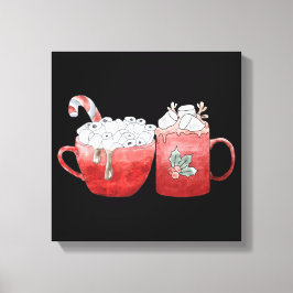 Impressão Em Tela Canecas Festivas de Férias com Marshmallows
