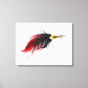 Impressão Em Tela Caneta de penas vermelhas com ninho de ouro