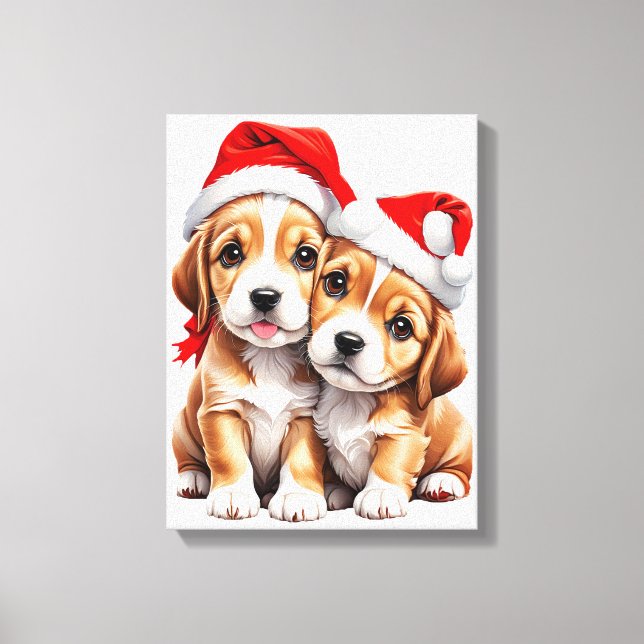 Impressão Em Tela Canina de Natal (Frente)