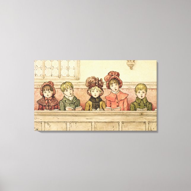 Impressão Em Tela Cantando na igreja (c/c no papel) (Frente)