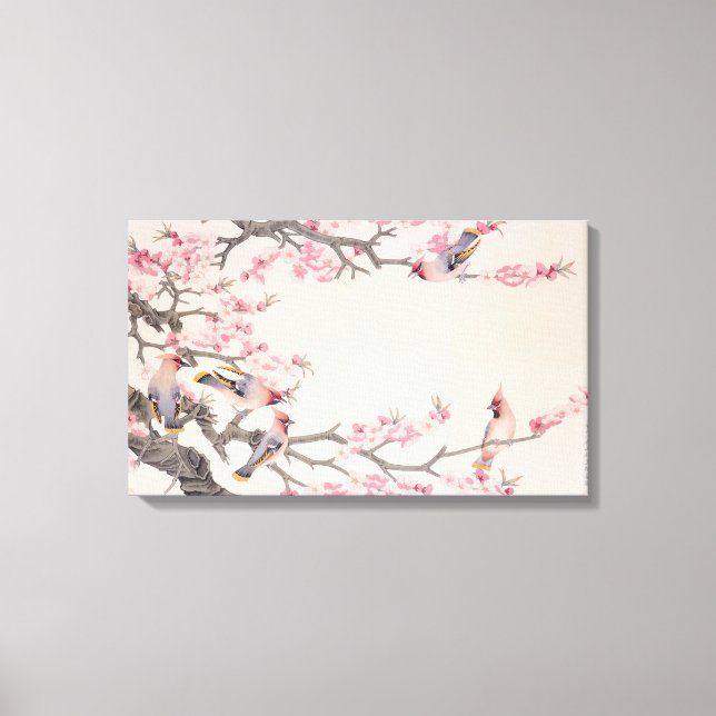 Impressão Em Tela Cantando Pássaros em Primavera (Frente)