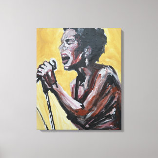 Impressão Em Tela Cantora Soul Neo-Expressionista