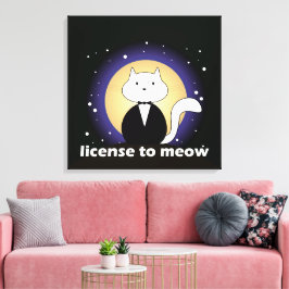 Impressão Em Tela Canva de Cat, License to Meow