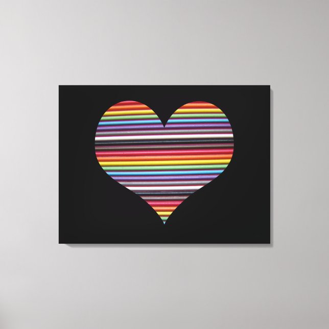 Impressão em Tela Canvas com Coração Envolto em Ca (Frente)