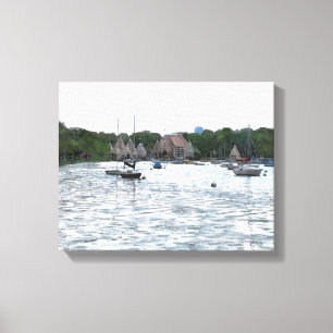 Impressão Em Tela CANVAS: Lago Harriet Pavilion e Boats_