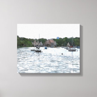 Impressão Em Tela CANVAS: Lago Harriet Pavilion e Boats_